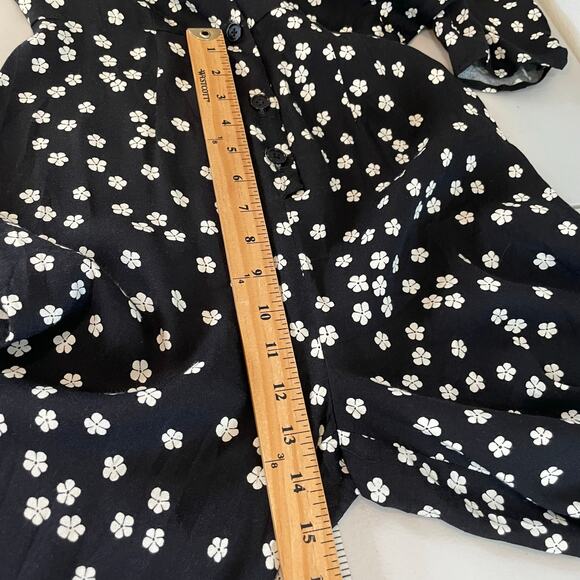 Reformation Black Floral Jumpsuit Wide Leg Button Up Women's Size 4 Prairie - Picture 13 of 16